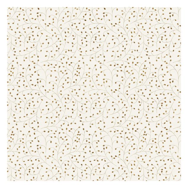 Adhesive wallpaper Delicate Branch Pattern With Dots In Gold