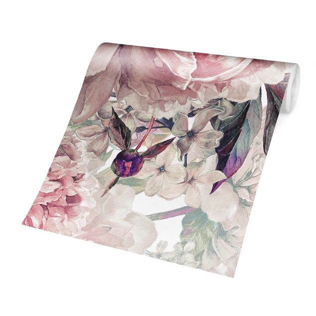 Wallpapers patterns Delicate Watercolour Peony Pattern