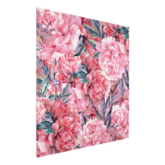 Prints floral Delicate Watercolour Red Peony Pattern
