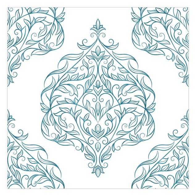 Adhesive wallpaper Delicate Art Nouveau Pattern In Blue