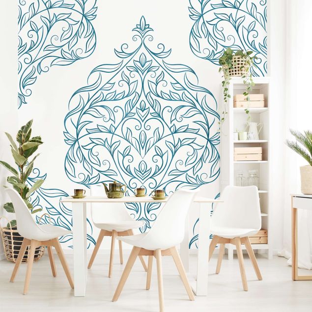 Wallpapers patterns Delicate Art Nouveau Pattern In Blue