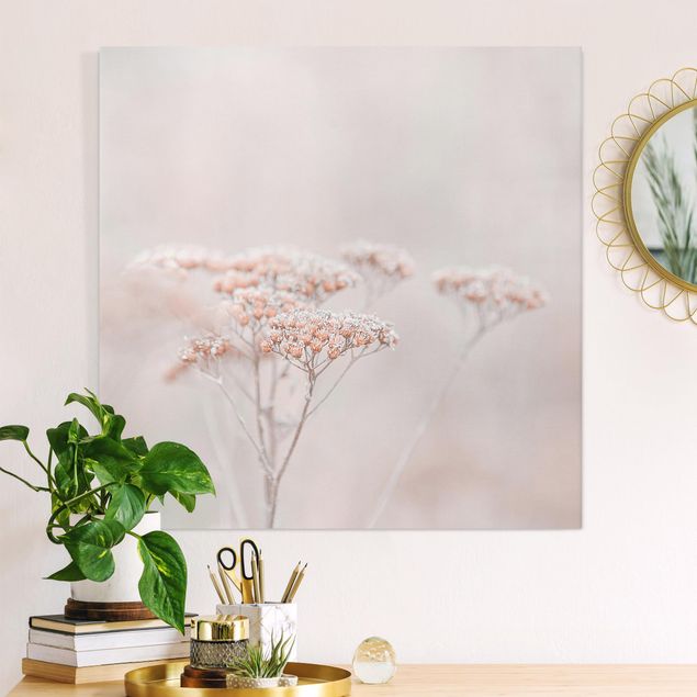 Canvas prints grasses Pale Pink Wild Flowers