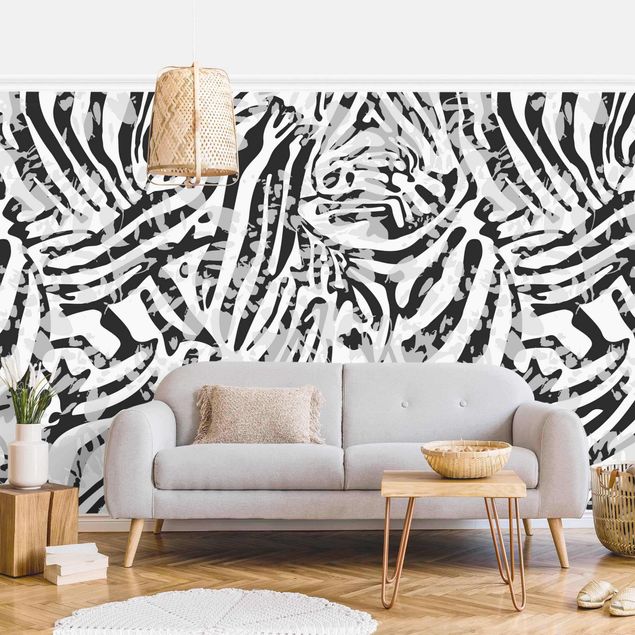 Kitchen Zebra Pattern In Shades Of Grey
