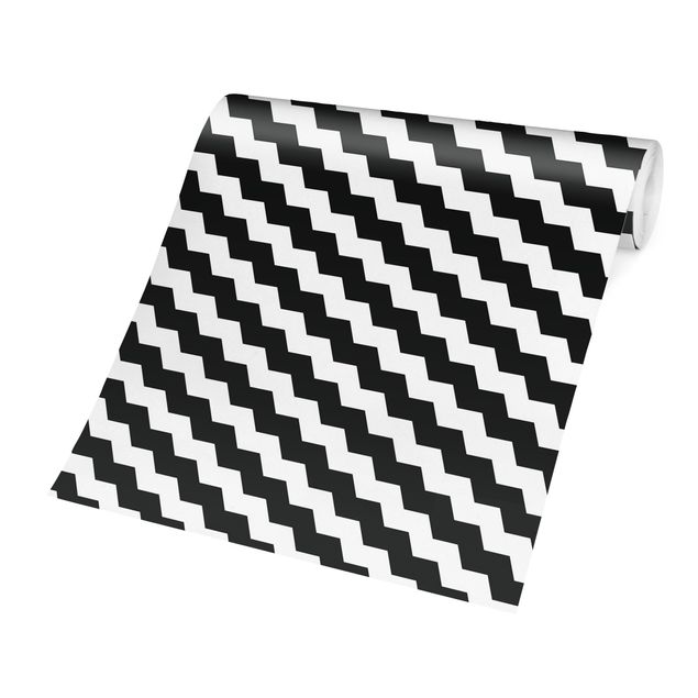 Peel and stick wallpaper Zig Zag Pattern Geometry Black And White