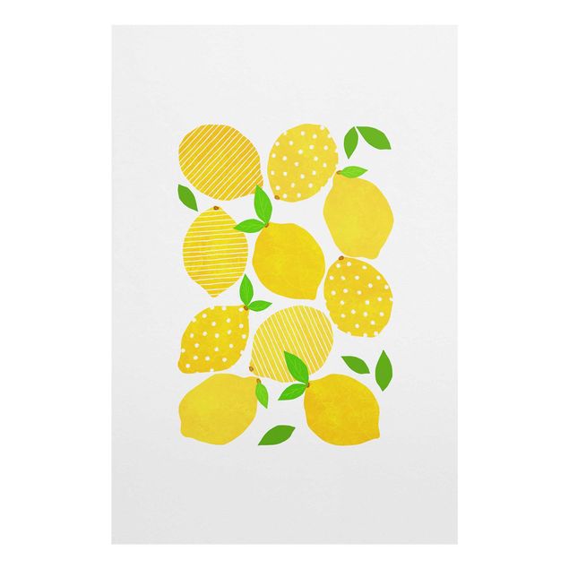 Yellow art prints Lemon With Dots