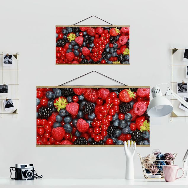 Fabric print with posters hangers Fruity Berries