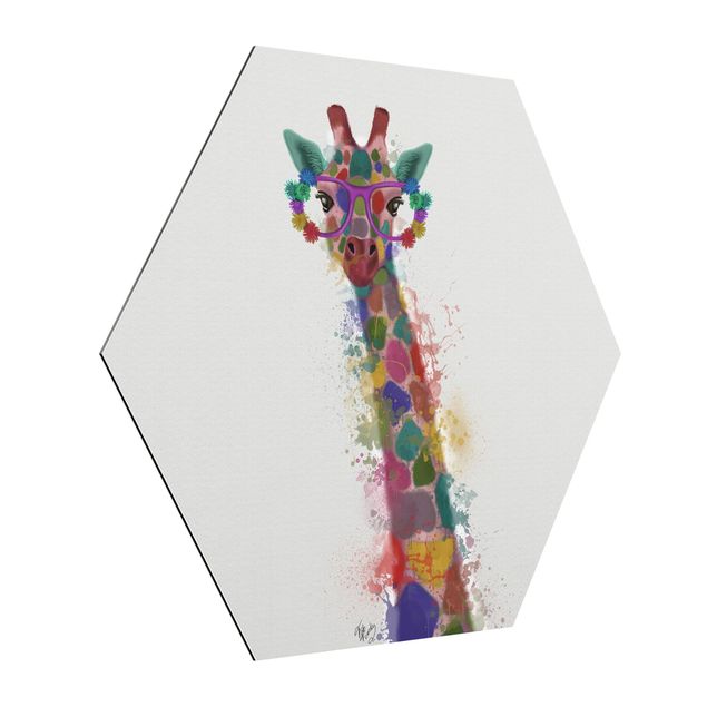 Prints modern Rainbow Splash Giraffe
