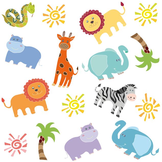 Adhesive films for furniture table Animals From Africa Children Pattern