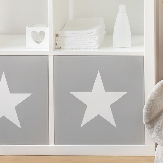 Adhesive films for furniture frosted White Stars On Grey
