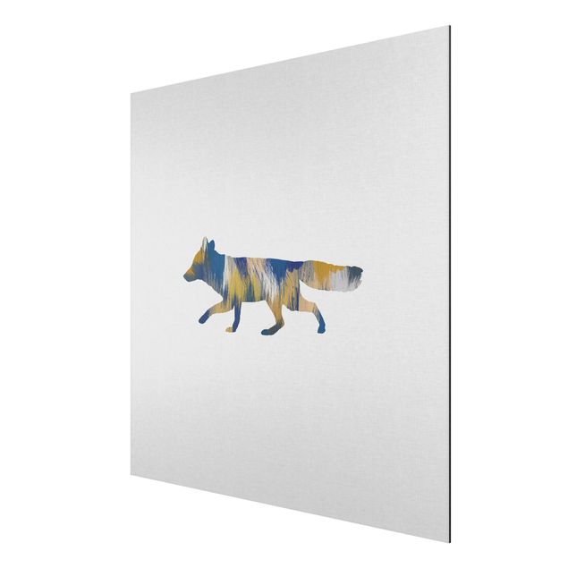 Contemporary art prints Fox In Blue And Yellow