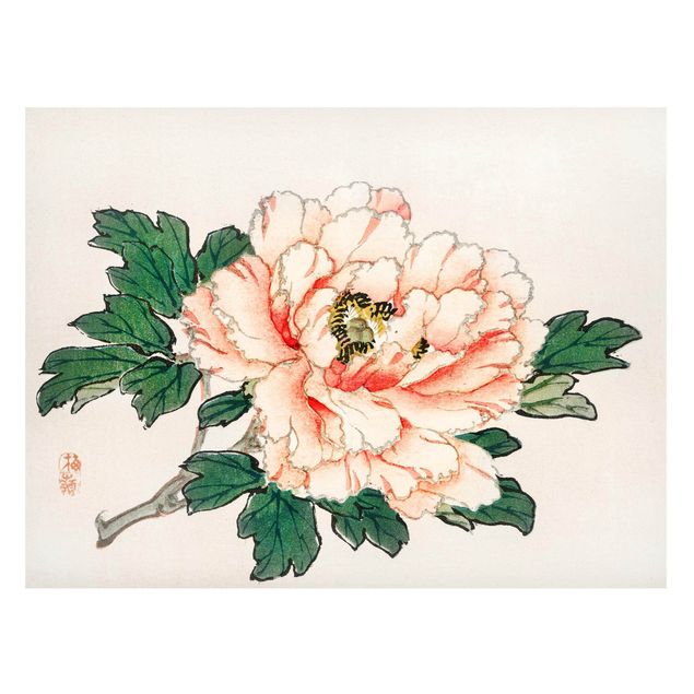 Magnet boards flower Asian Vintage Drawing Pink Chrysanthemum