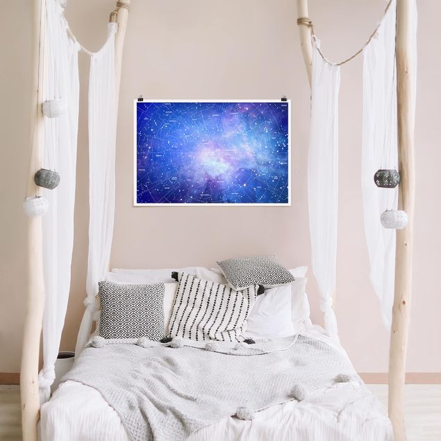 Posters maps Stelar Constellation Star Chart