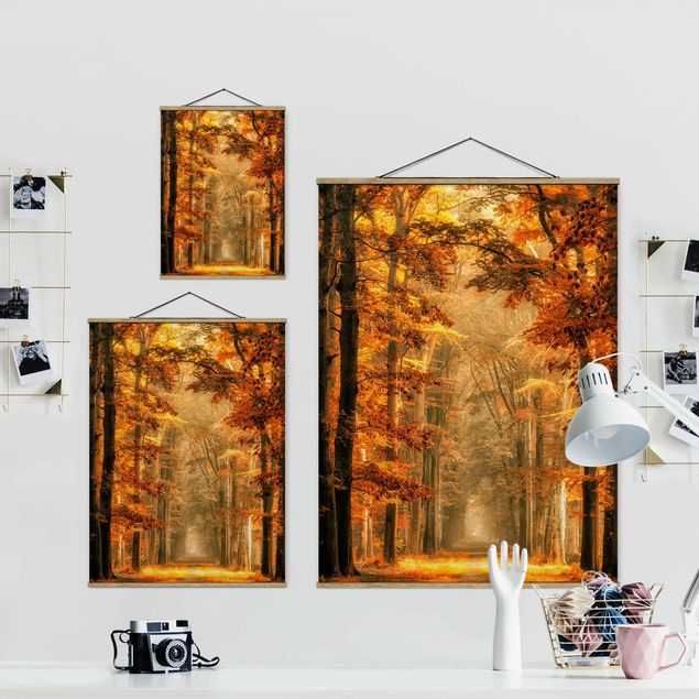 Orange art print Enchanted Forest In Autumn