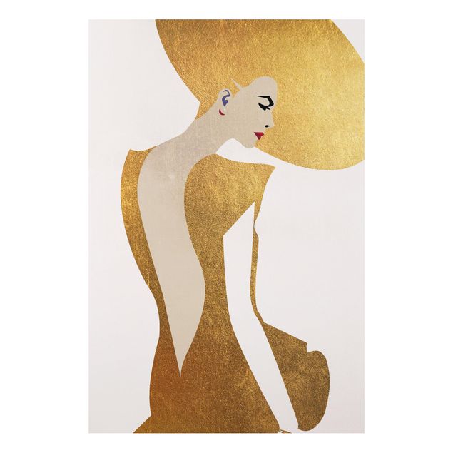 Canvas art Lady With Hat Golden