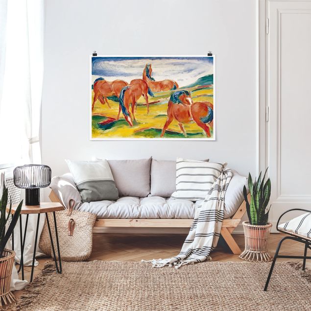 Expressionism painting Franz Marc - Grazing Horses