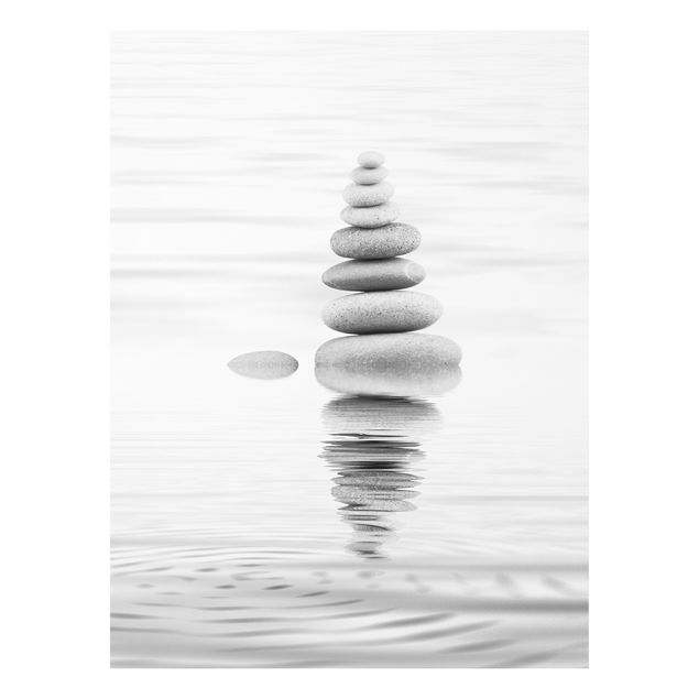 Canvas art Stone Tower In Water Black And White