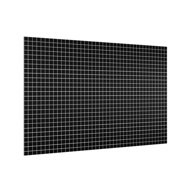 Glass splashback patterns Mosaic Tiles Black Matt