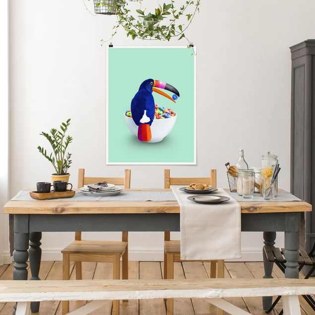 Art prints Breakfast With Toucan