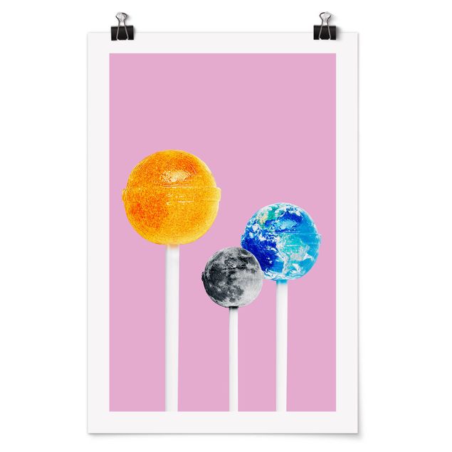 Modern art prints Lollipops With Planets
