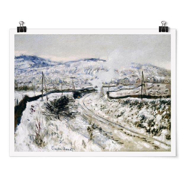 Prints landscape Claude Monet - Train In The Snow At Argenteuil
