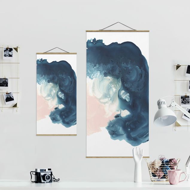 Fabric print with posters hangers Surging Rose Quartz II
