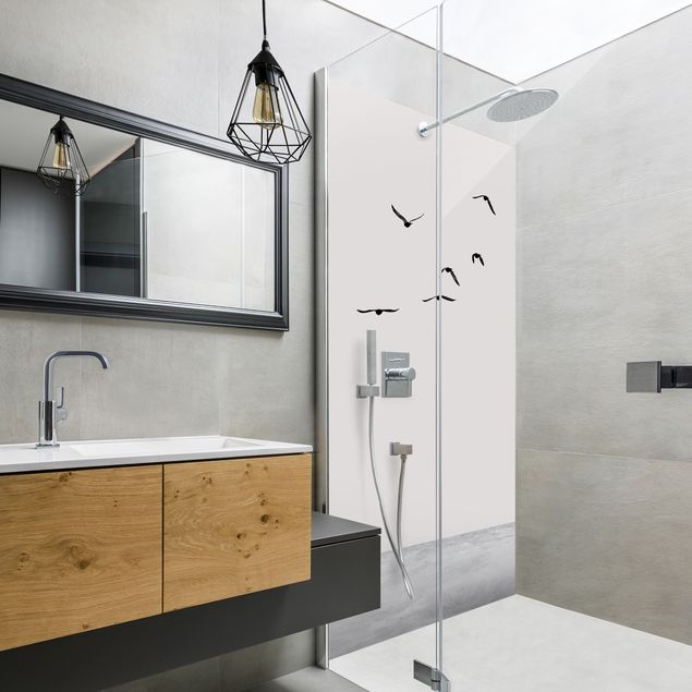 Shower wall cladding - Birds Migrating South