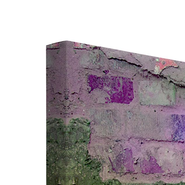 Prints patterns Colourful Sprayed Old Brick Wall