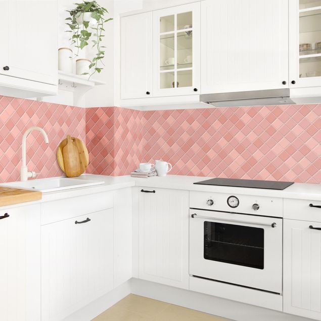 Kitchen splashback tiles Mosaic Tiles - Antique Pink
