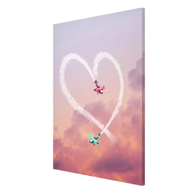 Prints modern Heart With Airplanes