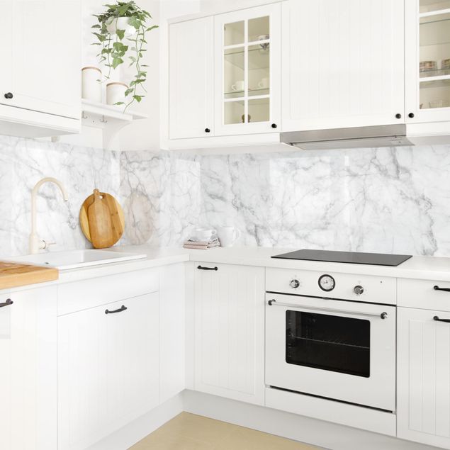 Kitchen splashback patterns Bianco Carrara