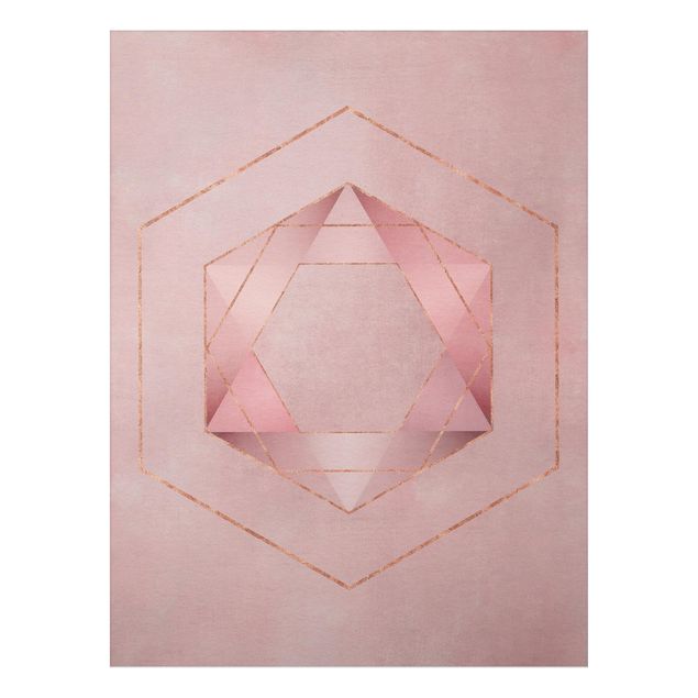 Art prints Geometry In Pink And Gold I