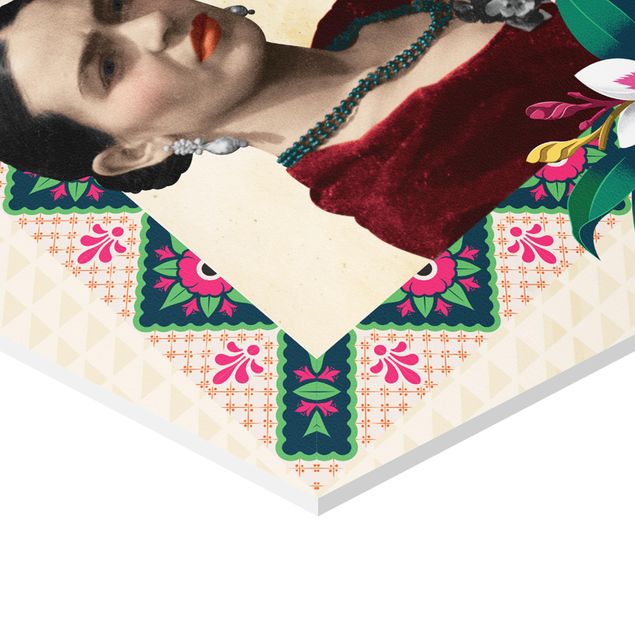 Hexagonal prints Frida Kahlo - Flowers And Geometry