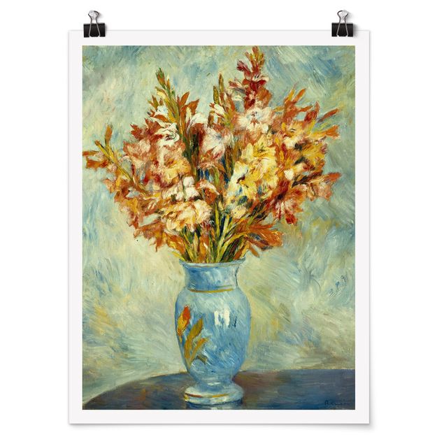 Canvas art Auguste Renoir - Gladiolas in a Blue Vase
