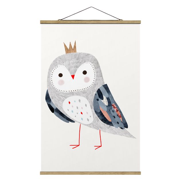 Modern art prints Crowned Owl Light