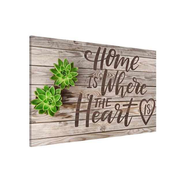 Kitchen Home is where the Heart is on Wooden Board