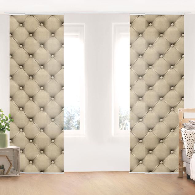 Patterned curtain panels Upholstery Beige