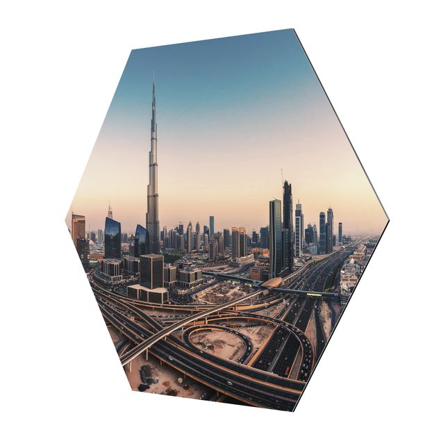 Hexagon shape pictures Abendstimmung in Dubai