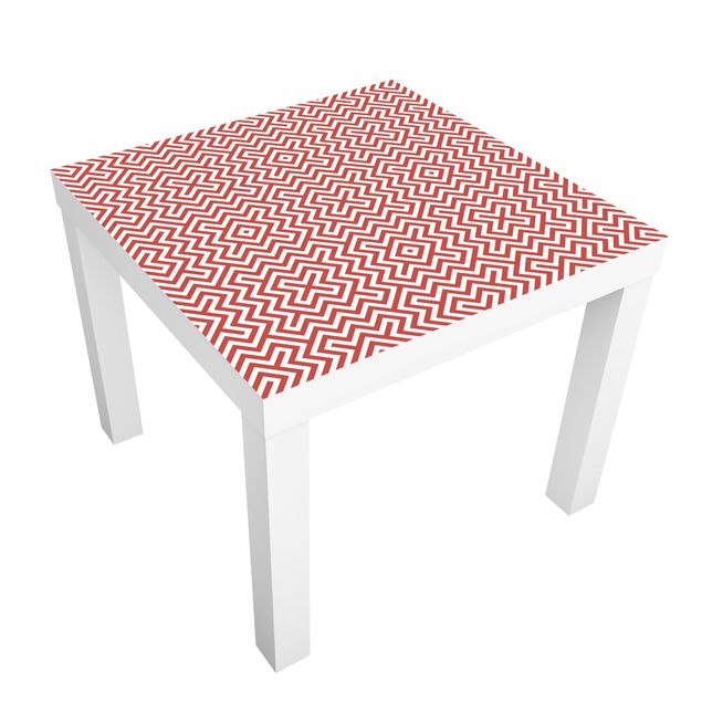 Kitchen Red Geometric Stripe Pattern
