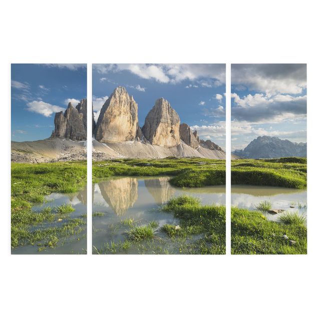 Contemporary art prints South Tyrolean Zinnen And Water Reflection