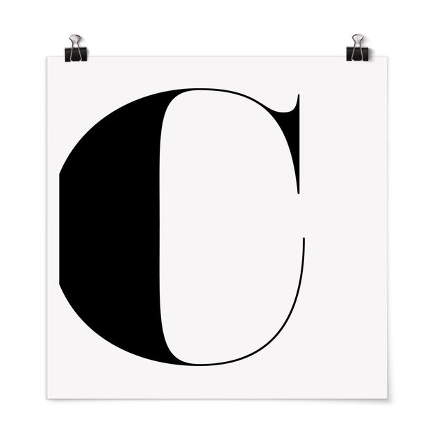 Posters black and white Antiqua Letter C