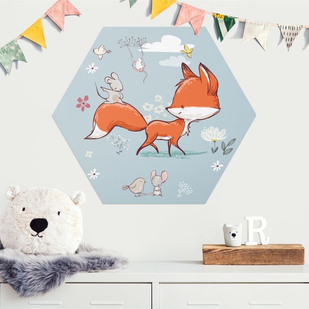 Nursery decoration Fox And Mouse On The Move