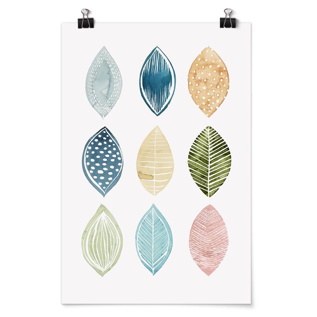 Contemporary art prints Patterned Leaves I