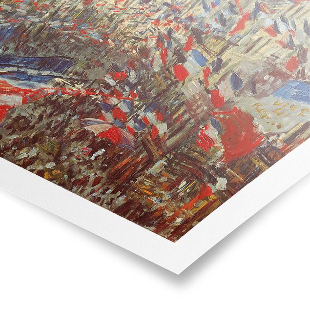 Posters art print Claude Monet - The Rue Montorgueil with Flags