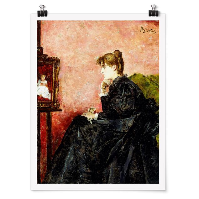 Posters art print Alfred Stevens - Lady in Black