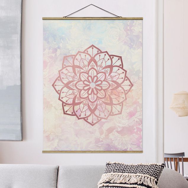 Kitchen Mandala Illustration Flower Rose Pastel