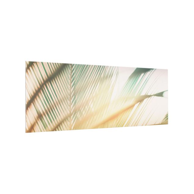 Glass splashback landscape Tropical Plants Palms At Sunset II