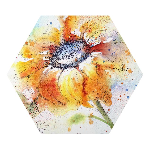 Modern art prints Painted Sunflower