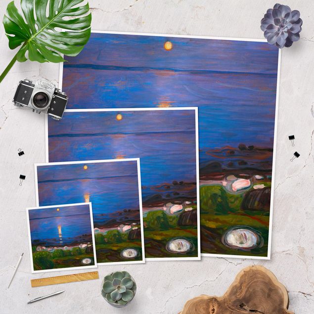 Sea prints Edvard Munch - Summer Night By The Beach