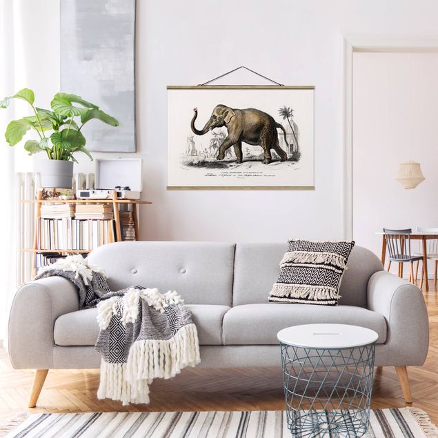 Prints elefant Vintage Board Elephant