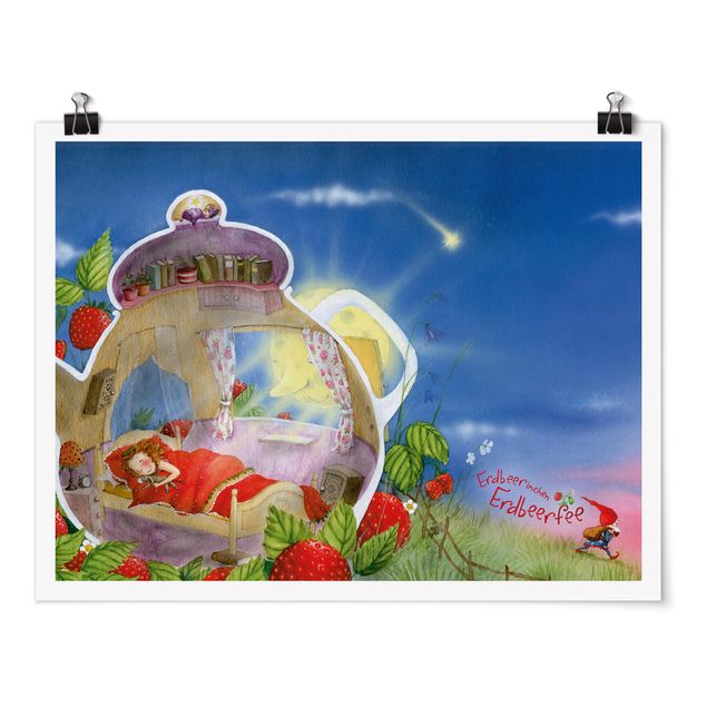 Fairy art prints Little Strawberry Strawberry Fairy - Sleep Well!